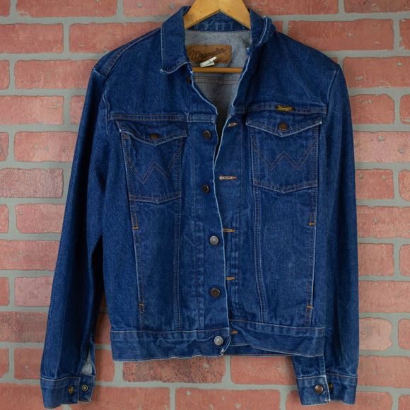 Wrangler Vintage Dark Denim Jacket 36S - Picture 1 of 3